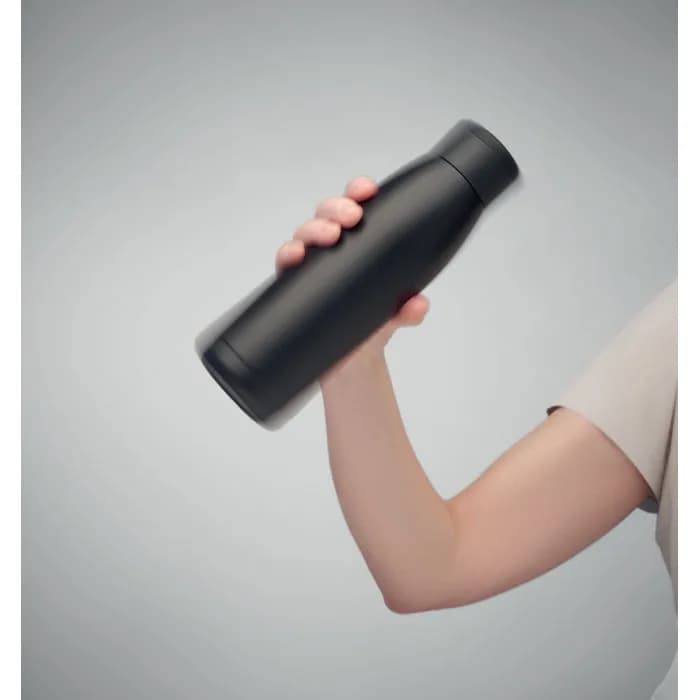 Doppelwandige Flasche 400 ml - CALEFRIO - Schwarz