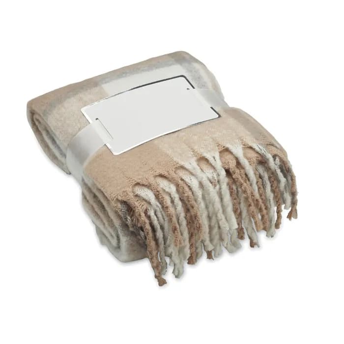 Karierte Mohair-Decke - QUET - Beige