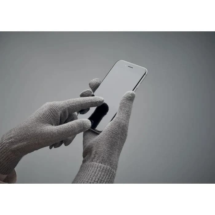 Gestrickte Handschuhe RPET - HANDNIT - Steingrau