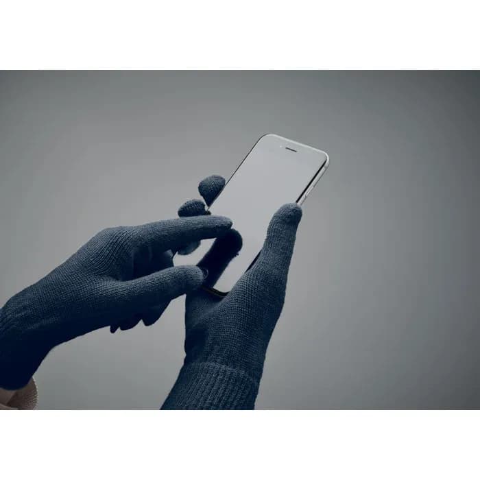 Gestrickte Handschuhe RPET - HANDNIT - Marineblau