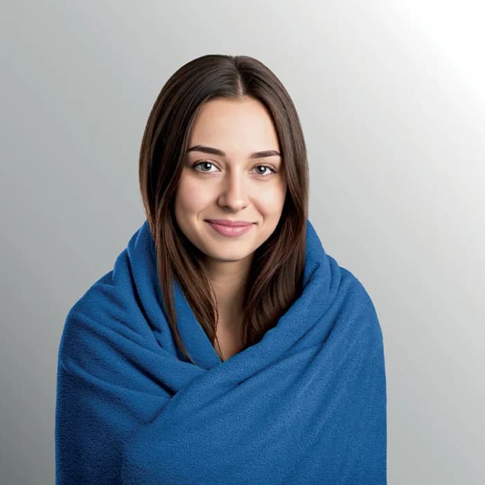 Reisedecke Flanell 220g/m² - COZY - Blau