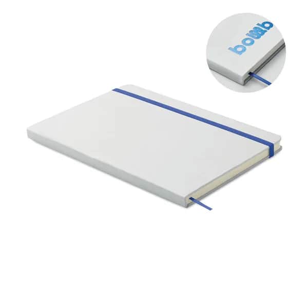 DIN A5 Notizbuch für Gravur - ROUTE WHITE - Blau
