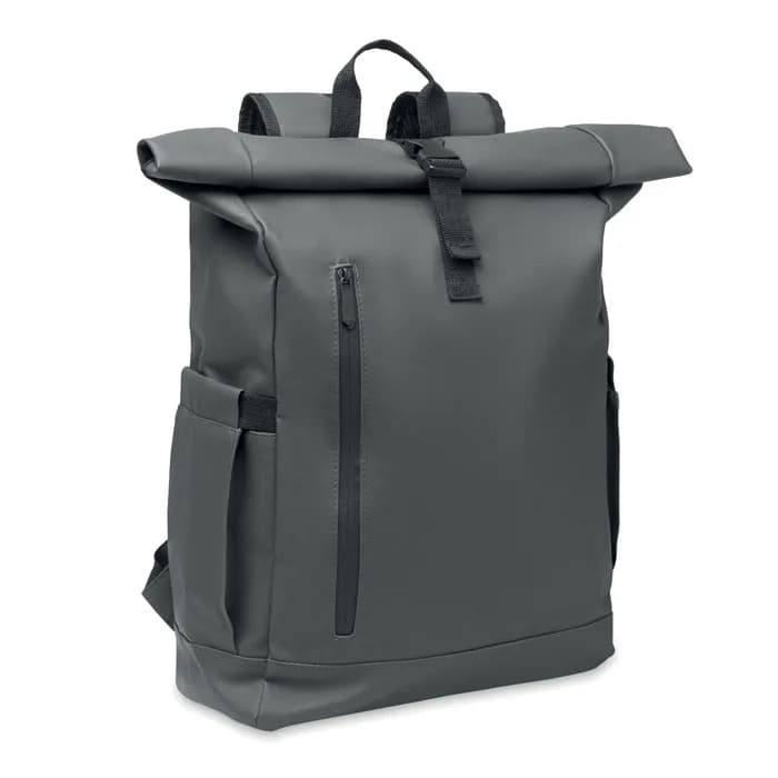 Rolltop-Rucksack 600D RPET - BANGKOK ROLL - Steingrau
