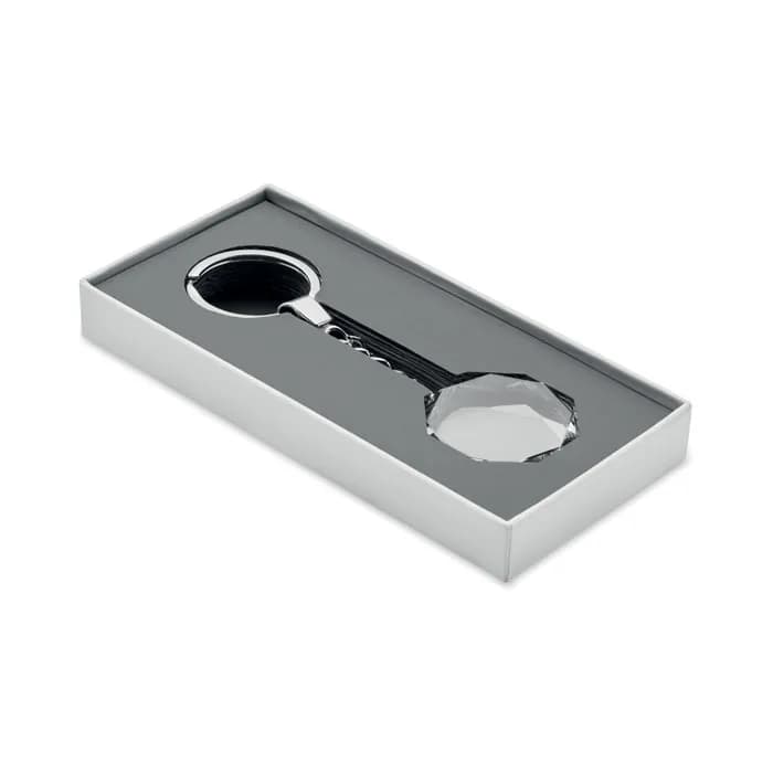 Schlüsselanhänger Glas rund - ROUNDWARD - Transparent