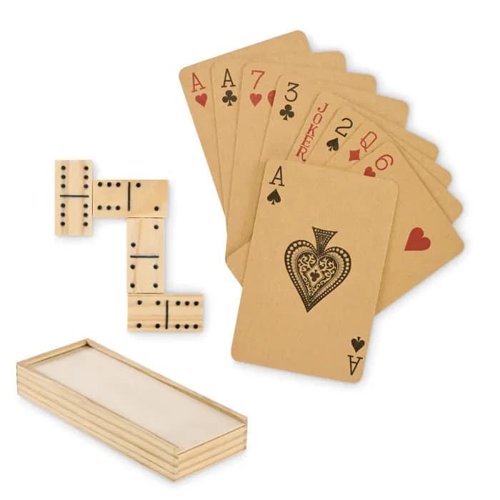 Domino- und Spielkarten-Set - DOMI&CARDS - Holz