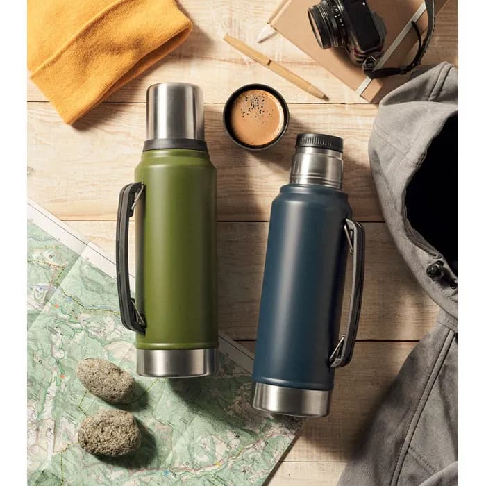 Doppelwandige Flasche 1L - NYIMA - Dunkelgrün