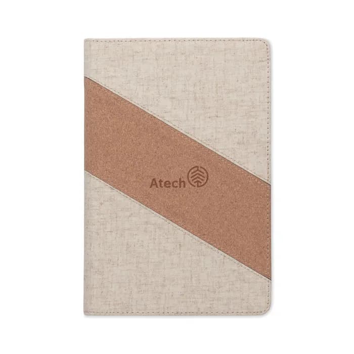 A5-Notizbuch mit 15W-Ladegerät - CORTONA - Beige