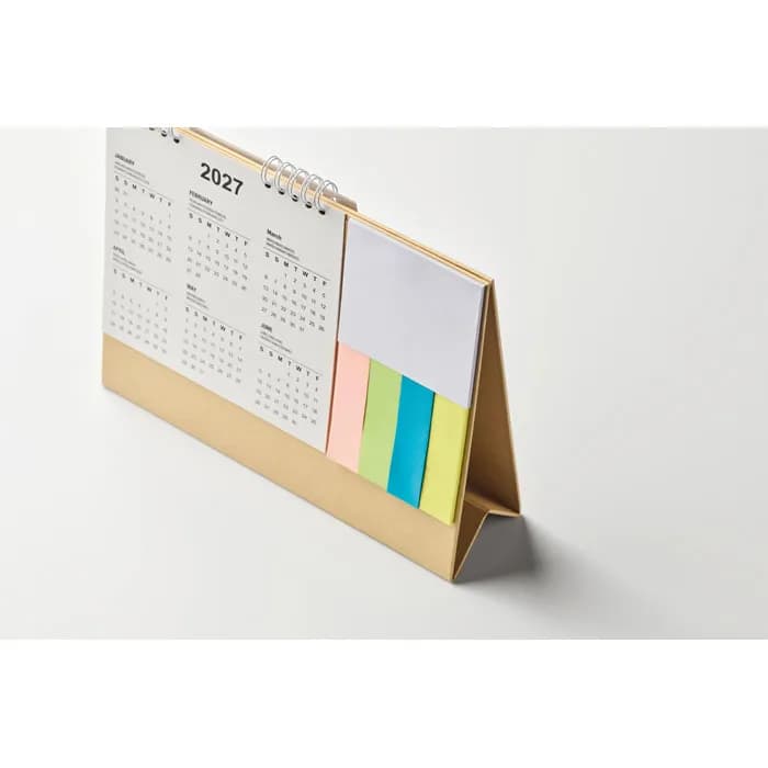 Tischkalender mit Memoblock - CALENDOO - Beige