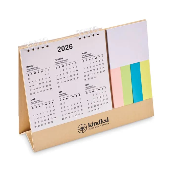 Tischkalender mit Memoblock - CALENDOO - Beige