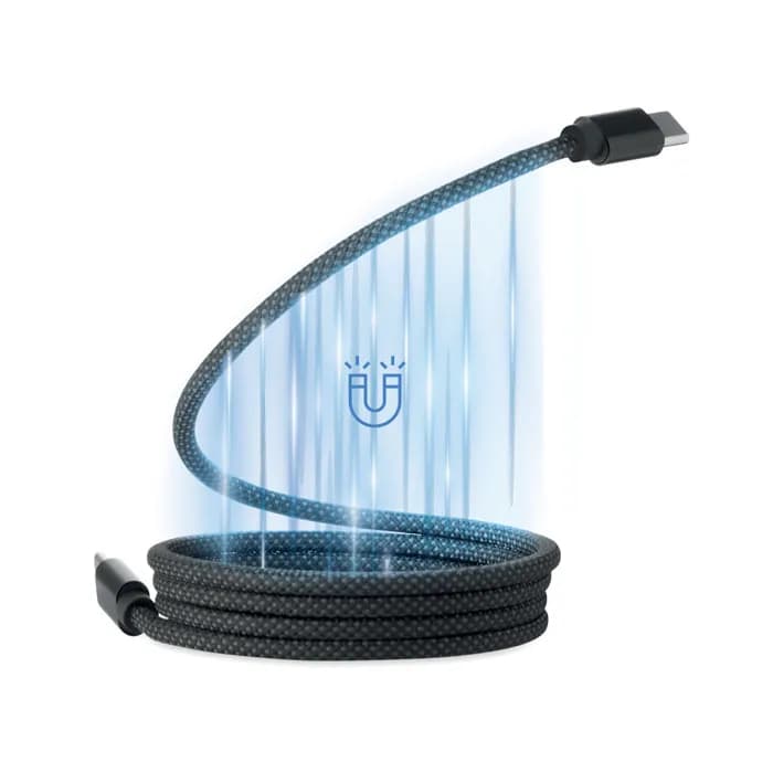 Magnetisches Kabel RPET - BRAID - Schwarz