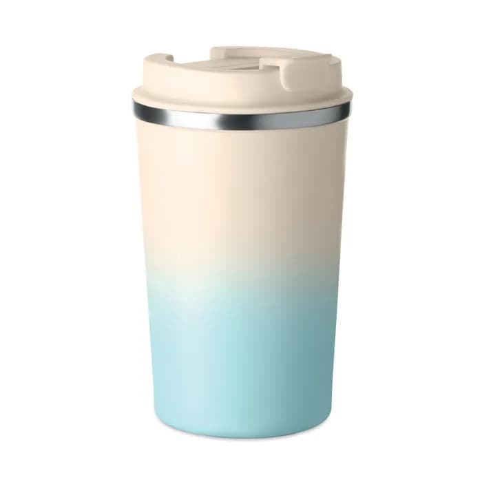 Doppelwandiger Becher 350 ml - BRACE GRADIENT - Babyblau