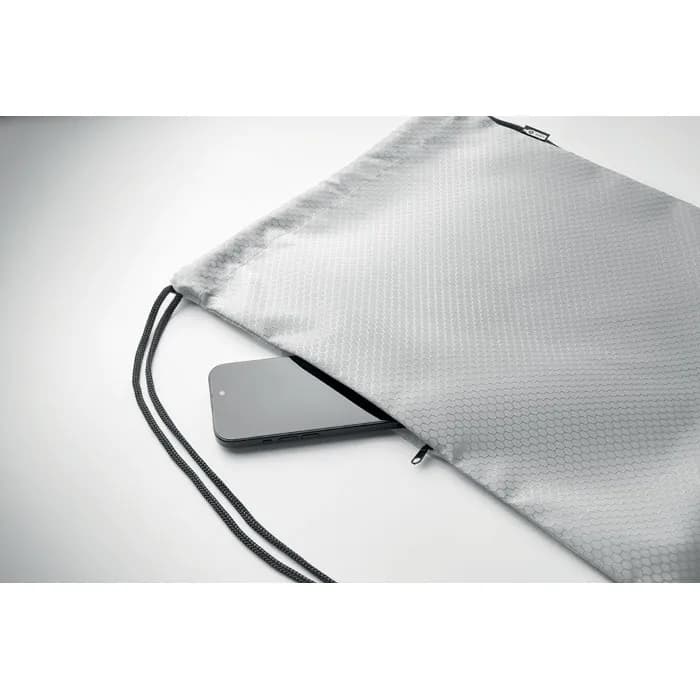 Beutel mit Kordelzug 420D RPET - DAYKIT - Weiß