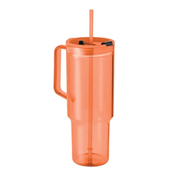 Trinkbecher RPET 1200ml - MUGORA - Transparent Orange
