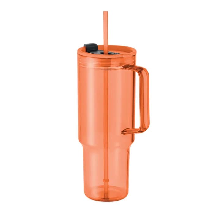 Trinkbecher RPET 1200ml - MUGORA - Transparent Orange