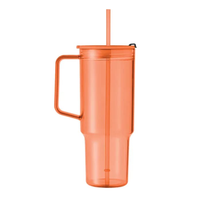 Trinkbecher RPET 1200ml - MUGORA - Transparent Orange