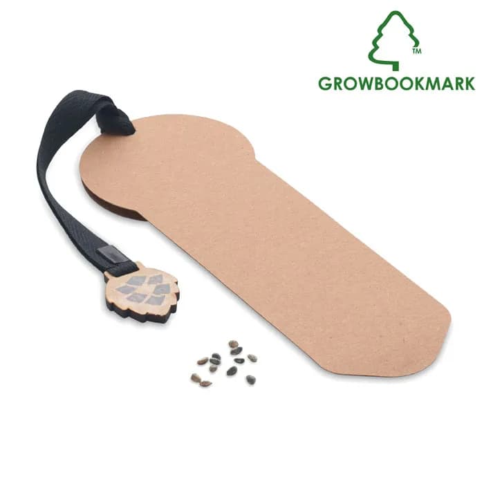 Lesezeichen Kiefersamen - GROWBOOKMARK™ - Beige