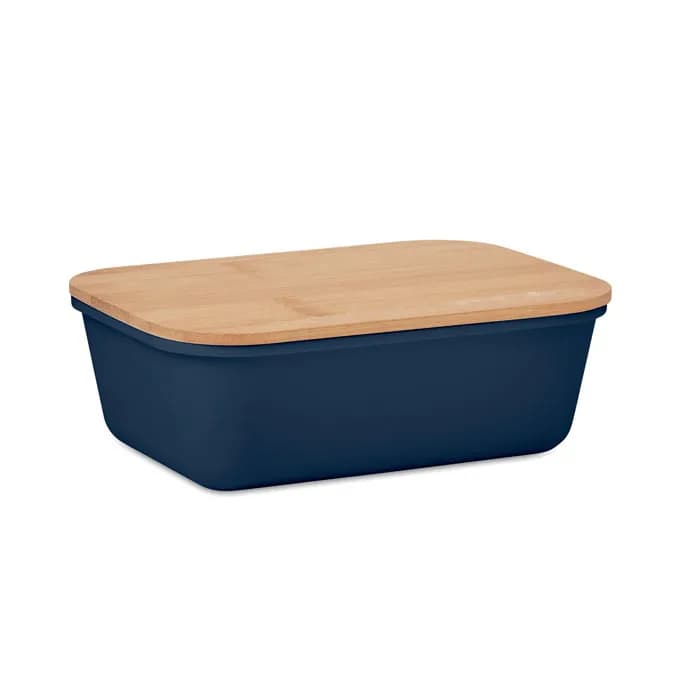 Lunchbox mit Bambus-Deckel - THURSDAY - Marineblau