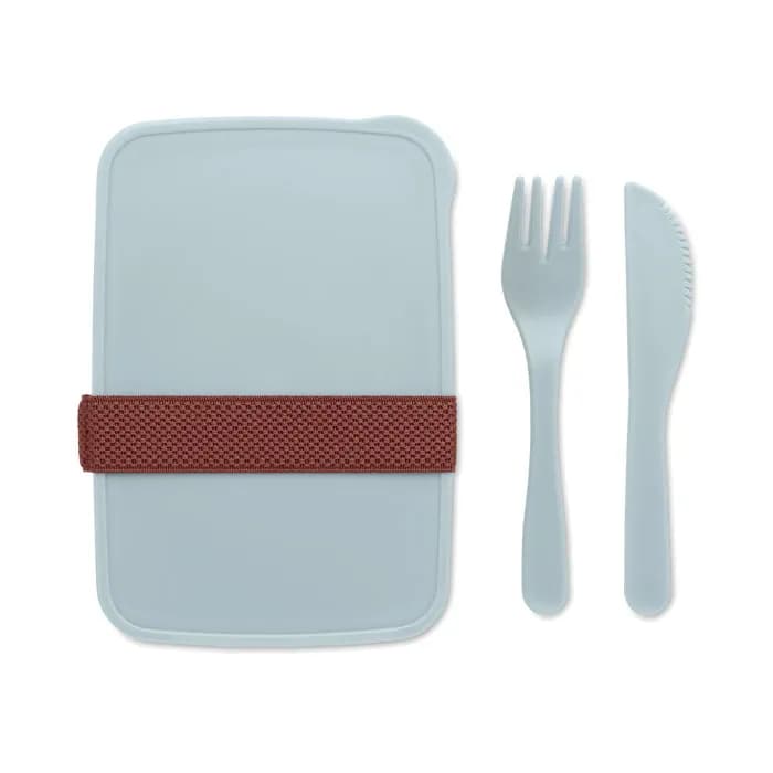 Lunchbox mit Besteck - SUNDAY - Babyblau