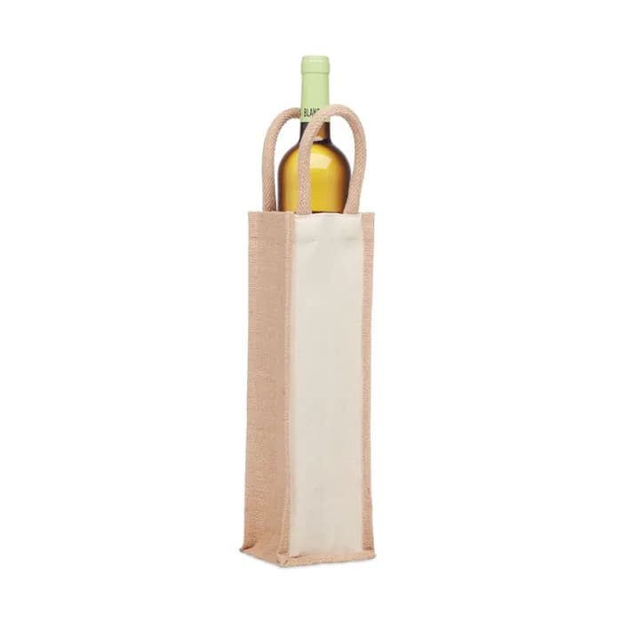 Flaschen-Geschenktasche Jute - CAMPO DI VINO - Beige
