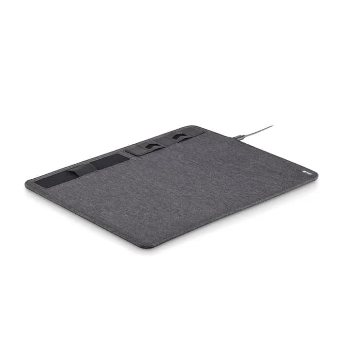 RPET Mousepad 15W Ladesgerät - SUPERPAD - Steingrau