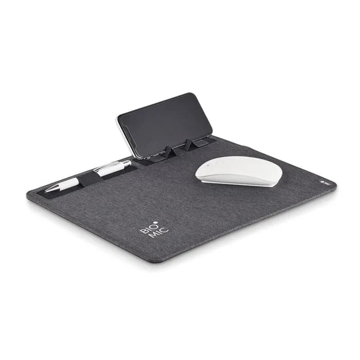 RPET Mousepad 15W Ladesgerät - SUPERPAD - Steingrau