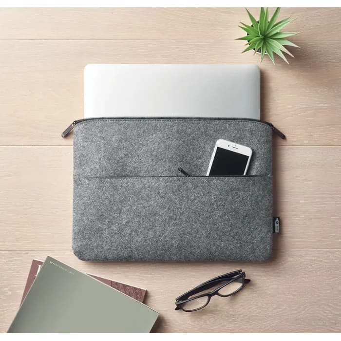 Laptoptasche RPET-Filz - TOPLO - Grau
