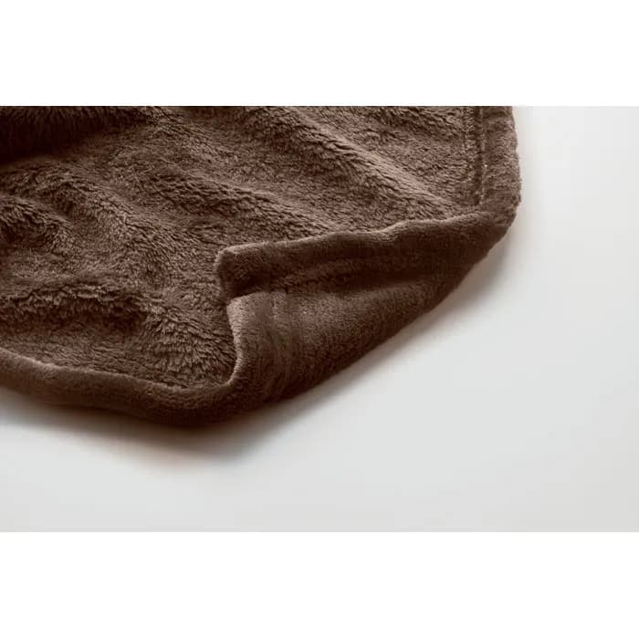 RPET-Flanell Fleece-Decke - LOGAN - Schokolade