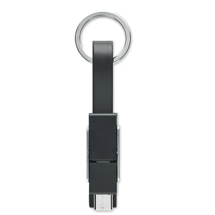 Schlüsselanhänger 4in1 Kabel - KEY C - Schwarz