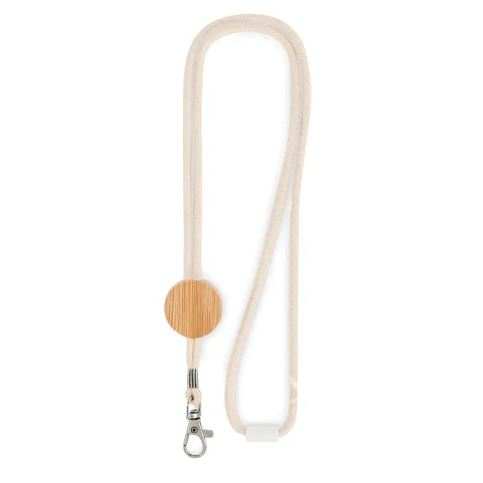 Lanyard mit Metallkarabiner - KARA - Beige