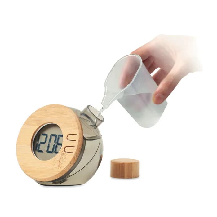 Wasserbetriebene LCD-Uhr - DROPPY LUX - Transparent Grau