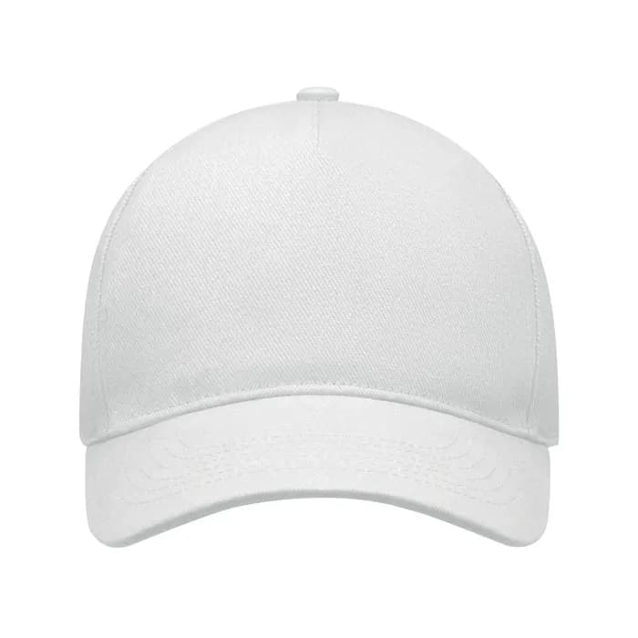 BASEBALL CAP 5 PANELS 260G/M² - LONG BEACH SINGA - Weiß
