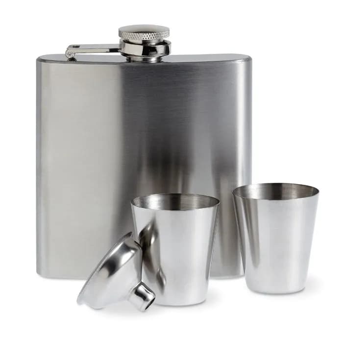 Flachmann - SLIMMY FLASK SET - Mattsilber