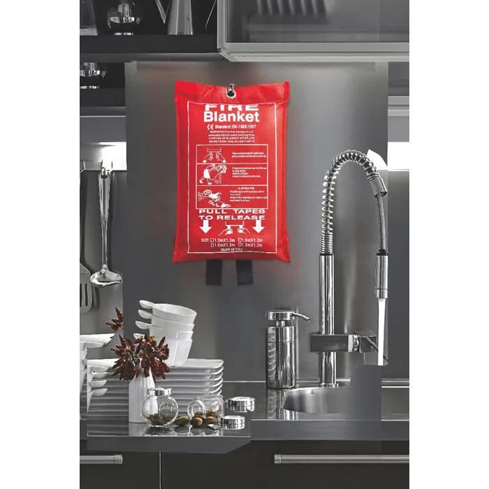 Feuer-Löschdecke 100x95cm - BLAKE - Rot