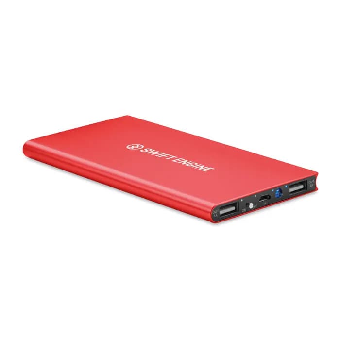 Powerbank 8000 mAh - POWERFLAT8 - Rot
