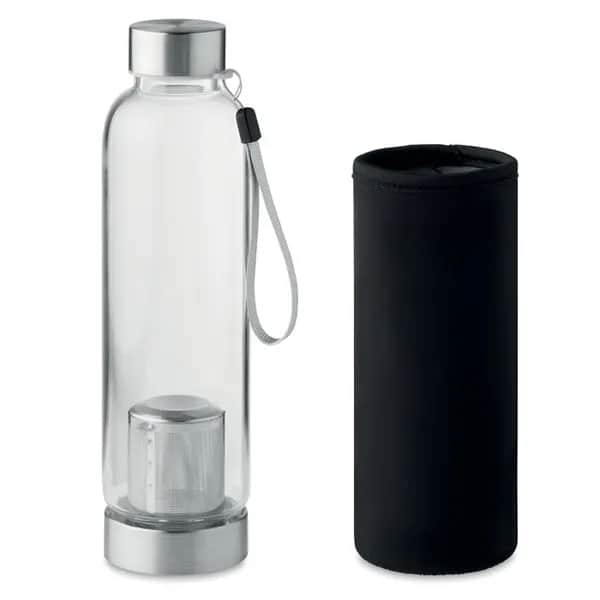 Einwandige Trinkflasche Glas - UTAH TEA - Schwarz