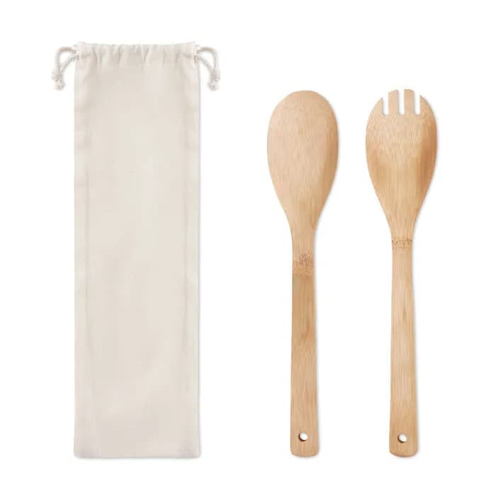 Salatbesteck Bambus - MAYEN SET - Beige