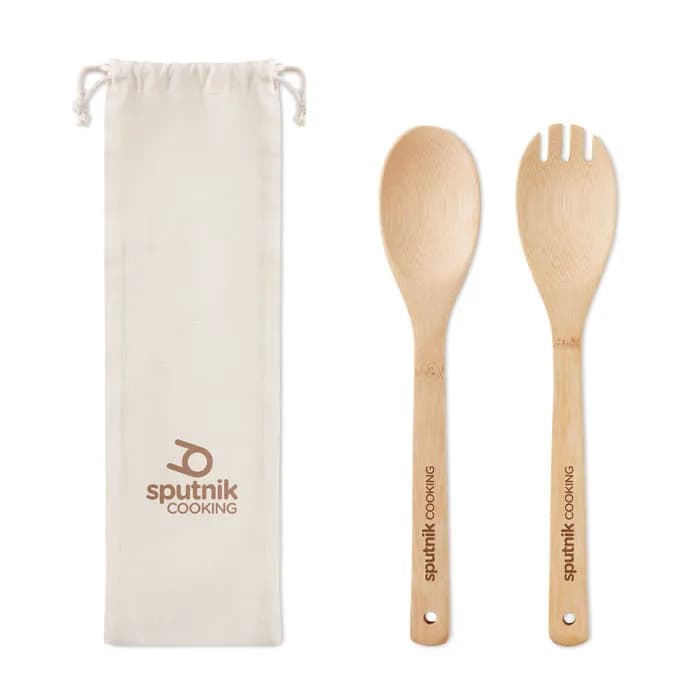 Salatbesteck Bambus - MAYEN SET - Beige