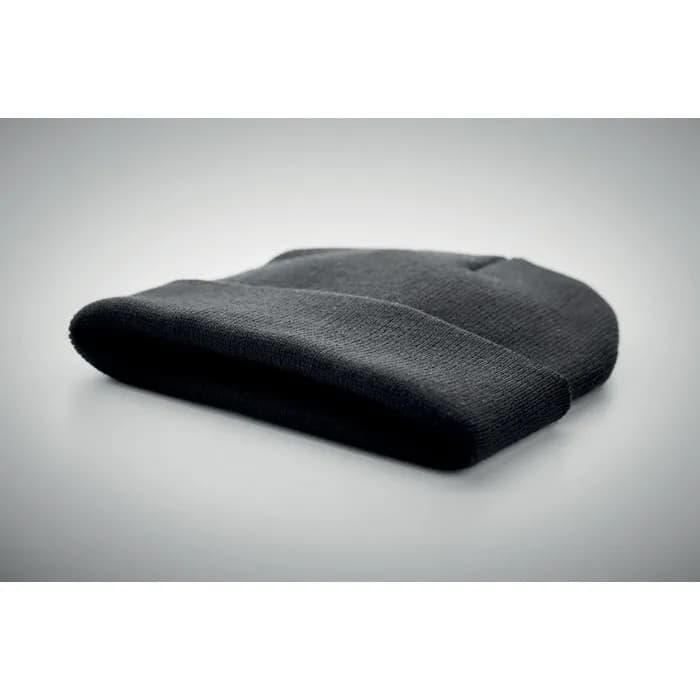 Beanie mit Umschlag RPET - POLO RPET - Schwarz