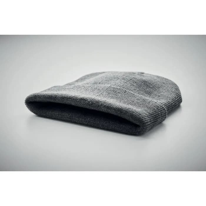 Beanie mit Umschlag RPET - POLO RPET - Weiß/schwarz