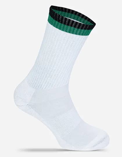 Tennis Socks Two Tone - White/Black/Green