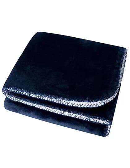 Sherpa Fleece Decke - Navy/White