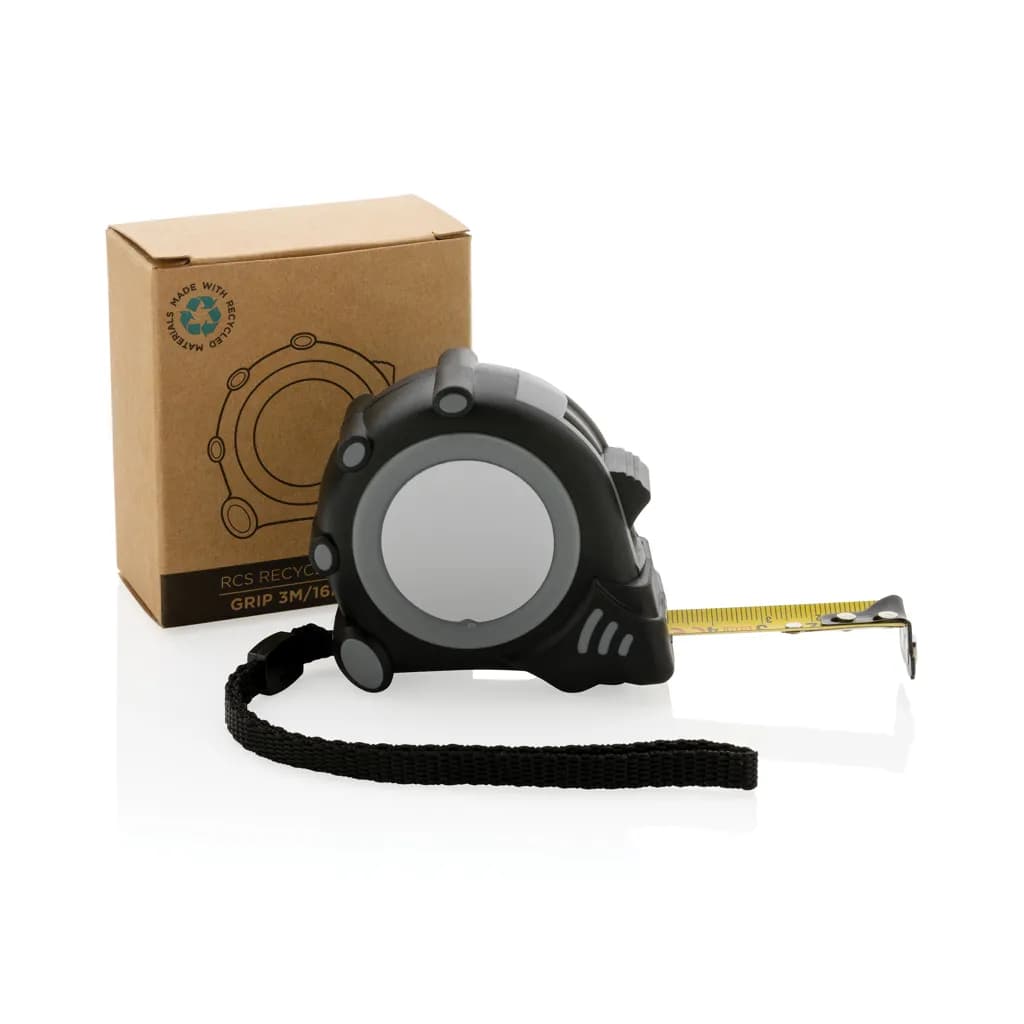 Grip 3m/16mm Maßband aus RCS recyceltem Kunststoff - grau