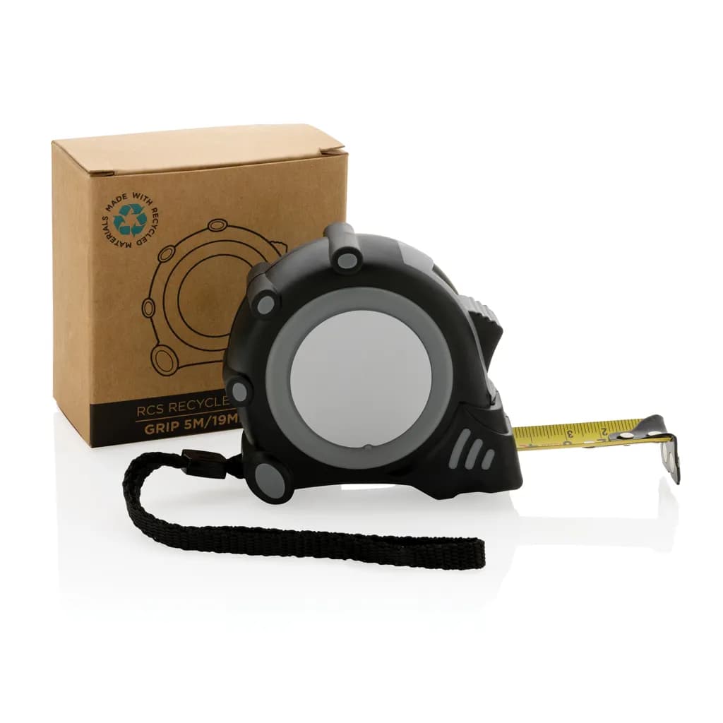 Grip 5m/19mm Maßband aus RCS recyceltem Kunststoff - grau