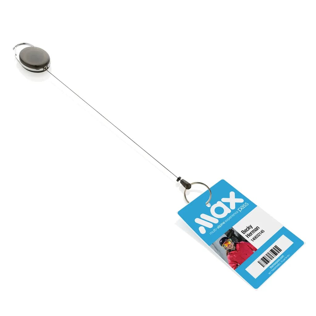 Roller-Clip-Schlüsselanhänger aus RCS recyceltem ABS - schwarz