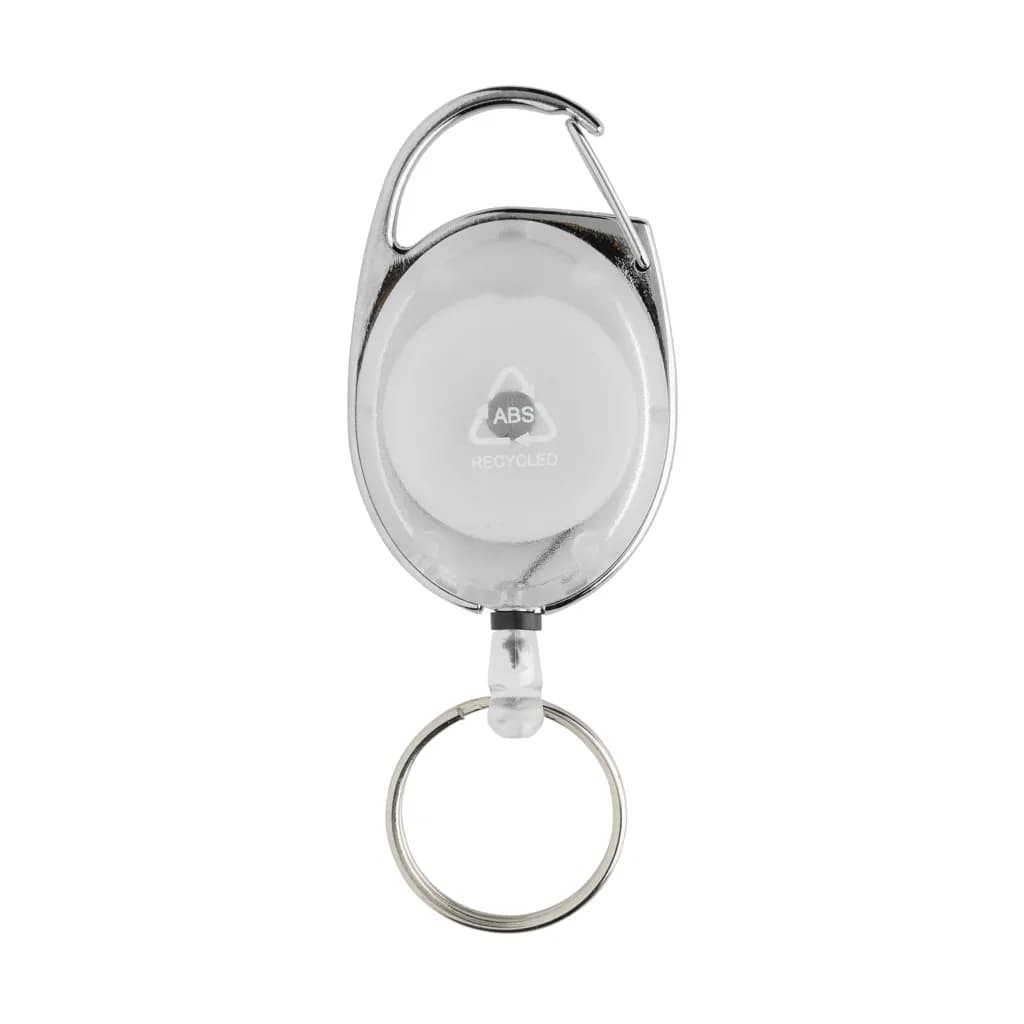 Roller-Clip-Schlüsselanhänger aus RCS recyceltem ABS - weiß