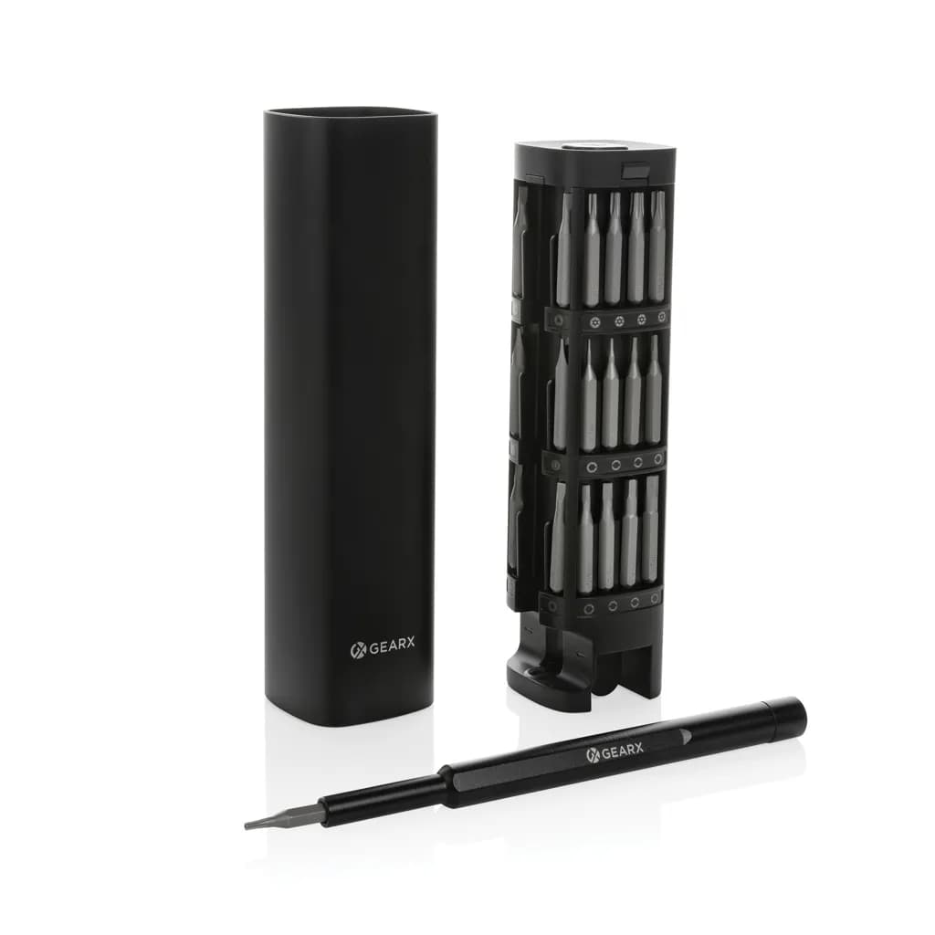 Gear X 46-tlg. Präzisions-Bit-Set aus RCS recyc. Aluminium - schwarz