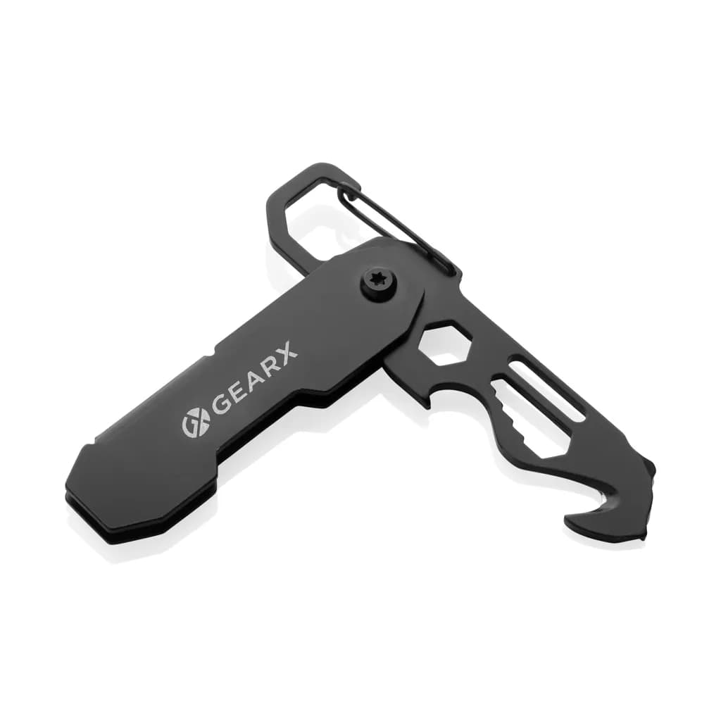 Gear X faltbares EDC-Werkzeug mit Kartonmesser & Karabiner - schwarz