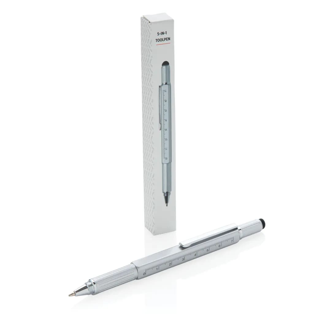 5-in-1 Aluminium Tool-Stift - grau