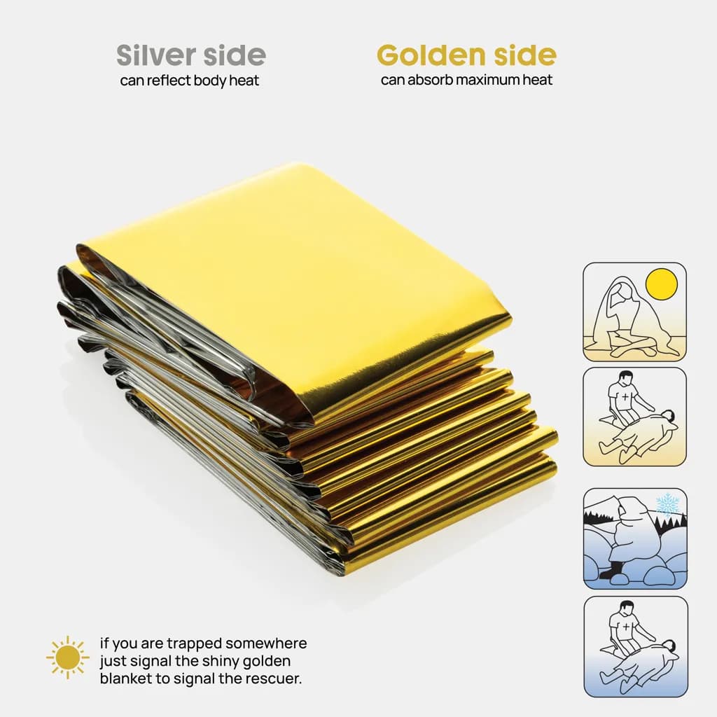 Solra-Rettungsdecke in RCS-Tasche aus recyceltem RPET - schwarz