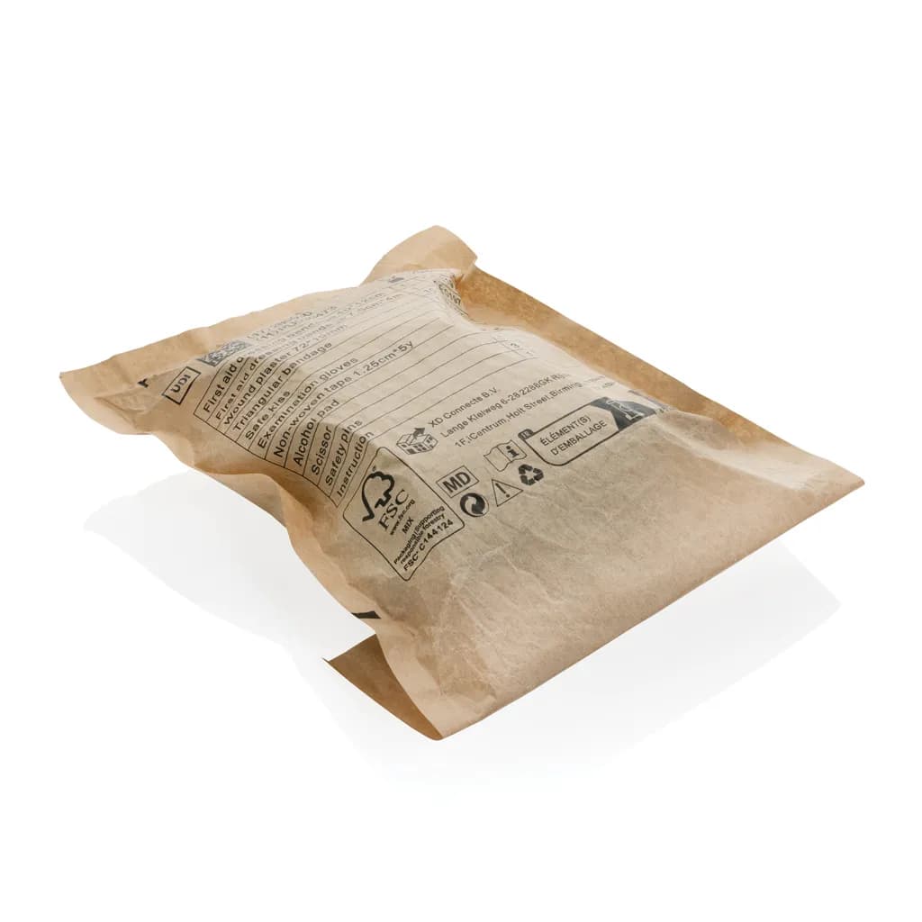 Erste-Hilfe-Set in RCS recycelter Nubuk-PU Tasche - schwarz